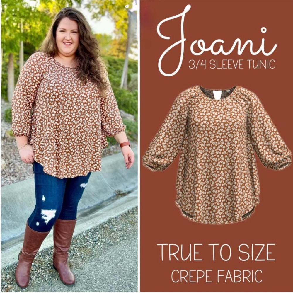 LuLaRoe Joani 3/4 Raglan Sleeves Top 3051